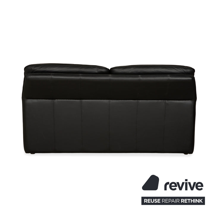 Fauteuil deux places en cuir Laauser, canapé noir