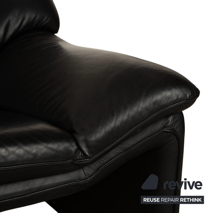 Fauteuil deux places en cuir Laauser, canapé noir