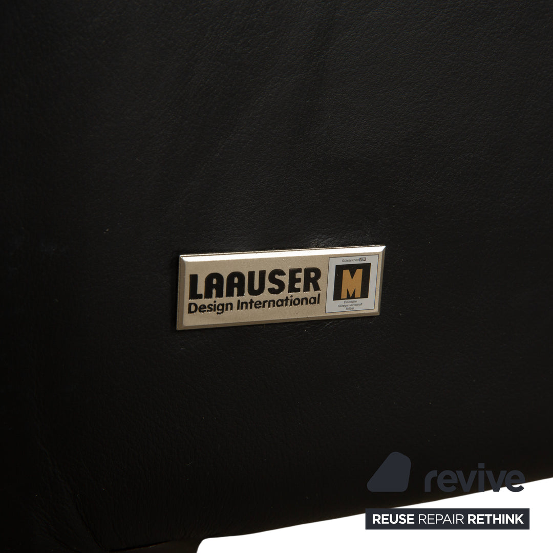 Fauteuil deux places en cuir Laauser, canapé noir