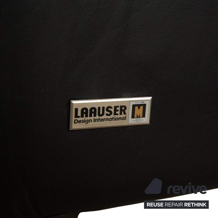 Fauteuil deux places en cuir Laauser, canapé noir