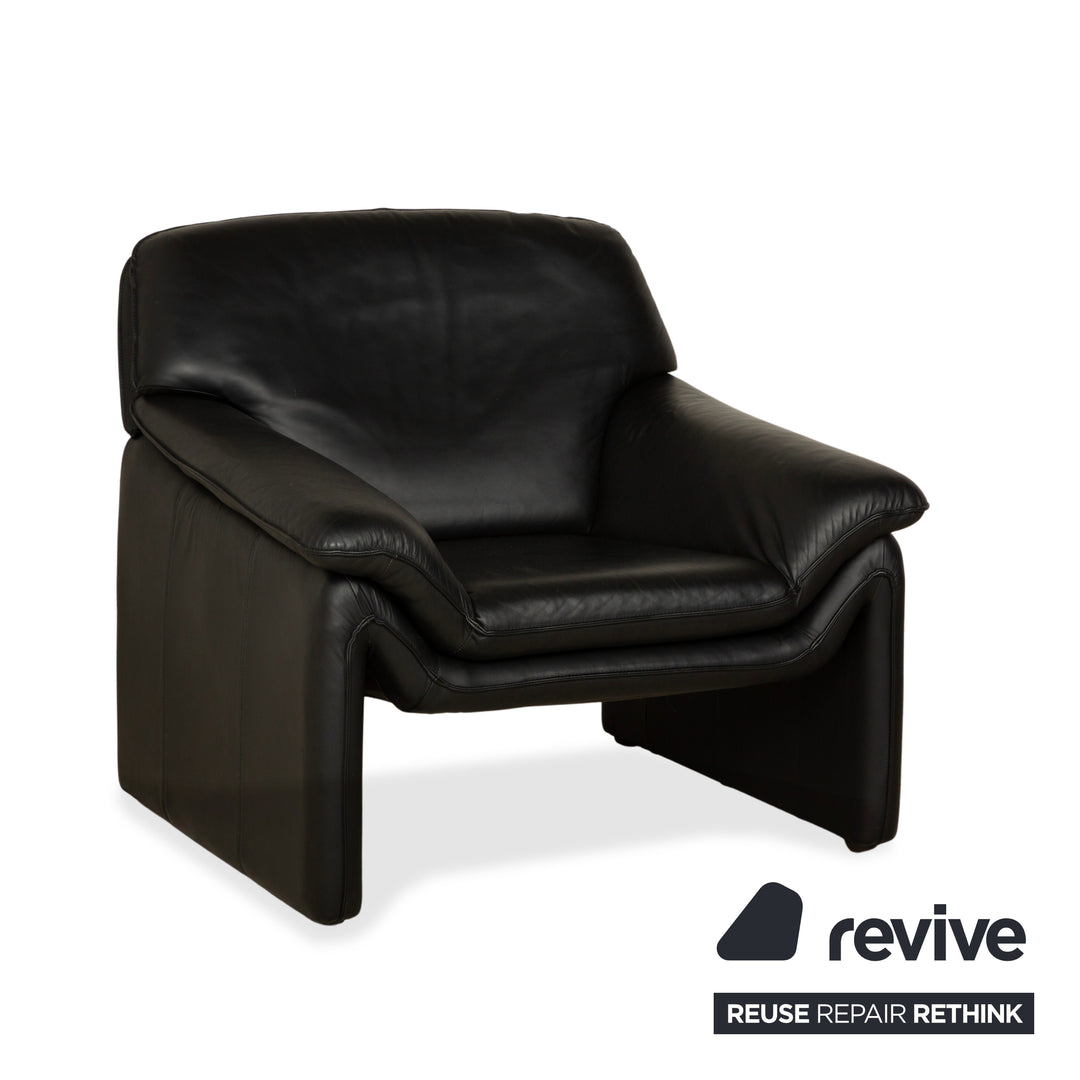 Fauteuil deux places en cuir Laauser, canapé noir