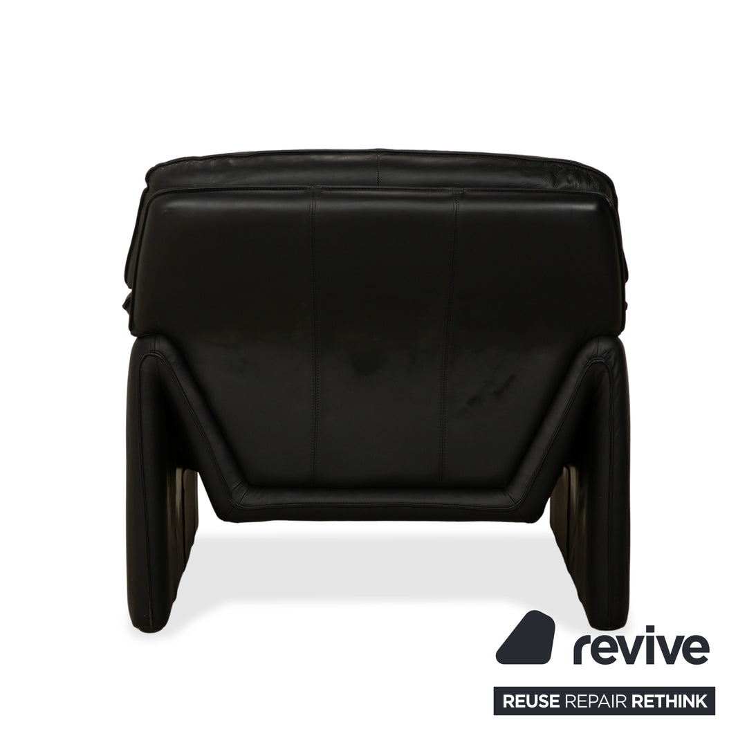 Fauteuil deux places en cuir Laauser, canapé noir