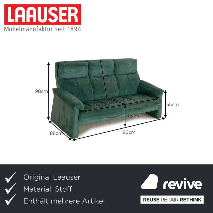 Laauser Motion fabric sofa set turquoise green three-seater two-seater armchair stool manual function relaxation function
