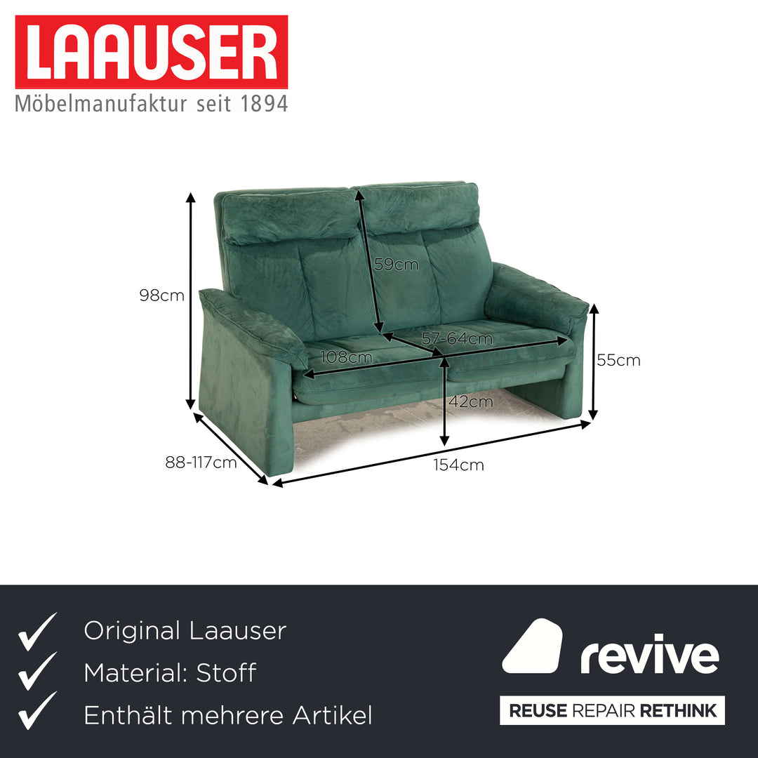 Laauser Motion fabric sofa set turquoise green three-seater two-seater armchair stool manual function relaxation function