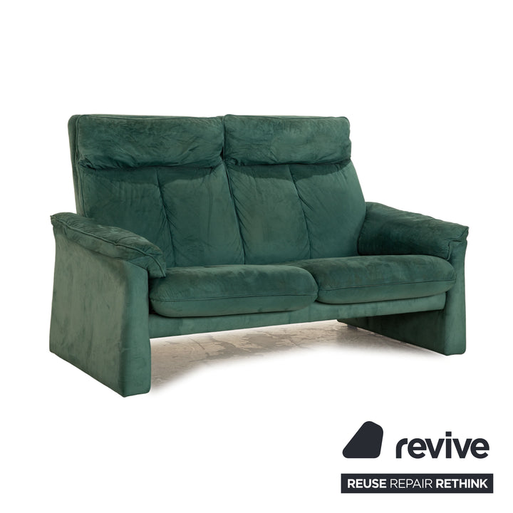 Laauser Motion fabric two-seater turquoise green sofa couch manual function relaxation function