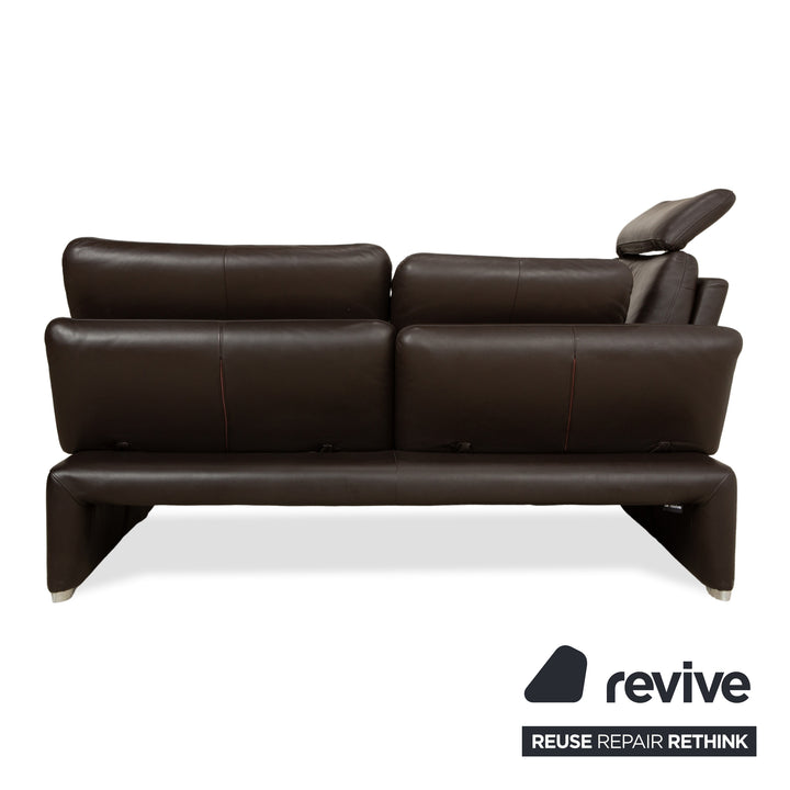 Canapé d'angle en cuir Laauser Pegasus marron foncé, fonction manuelle