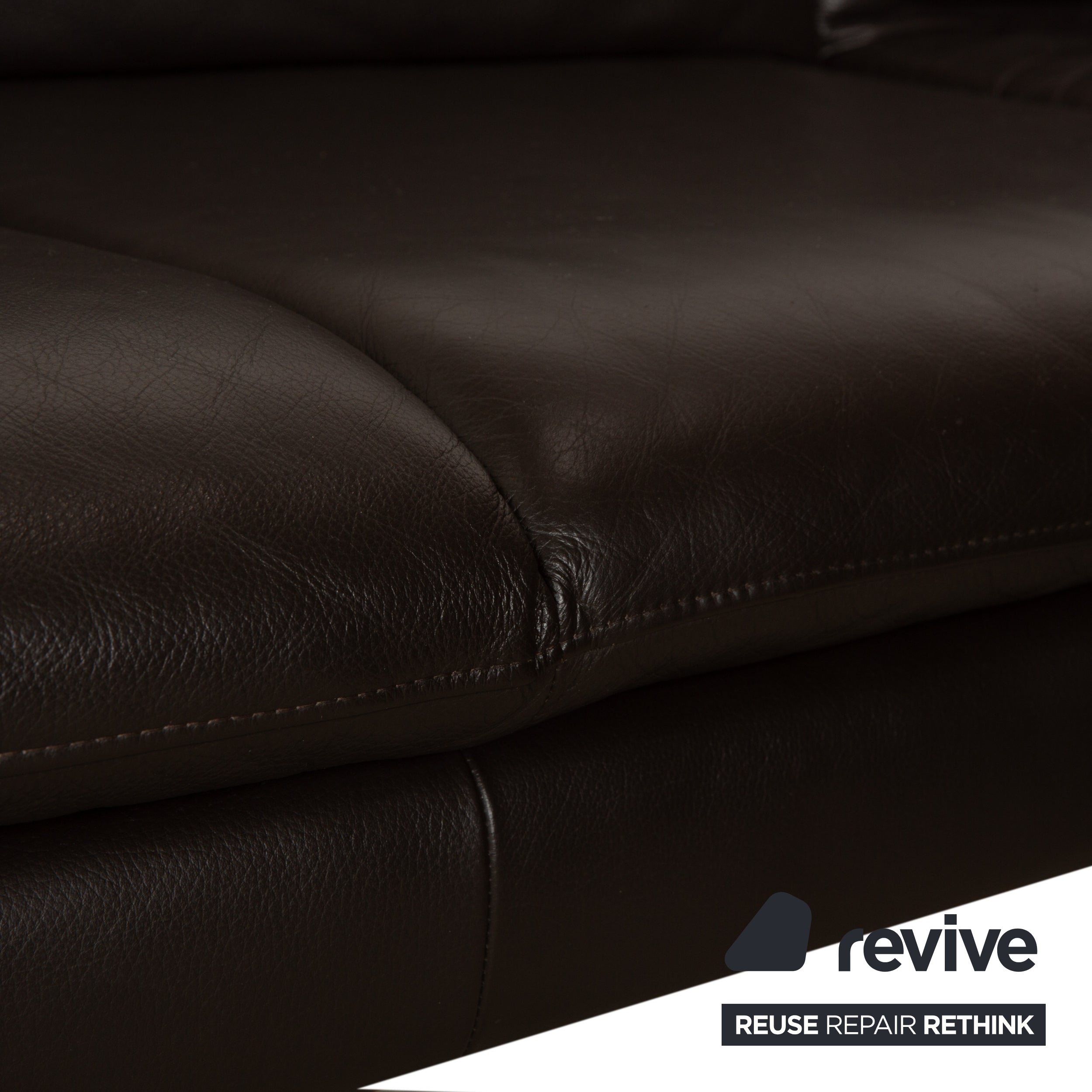 Laauser Pegasus Leder Ecksofa Dunkelbraun Sofa Couch manuelle Funktion