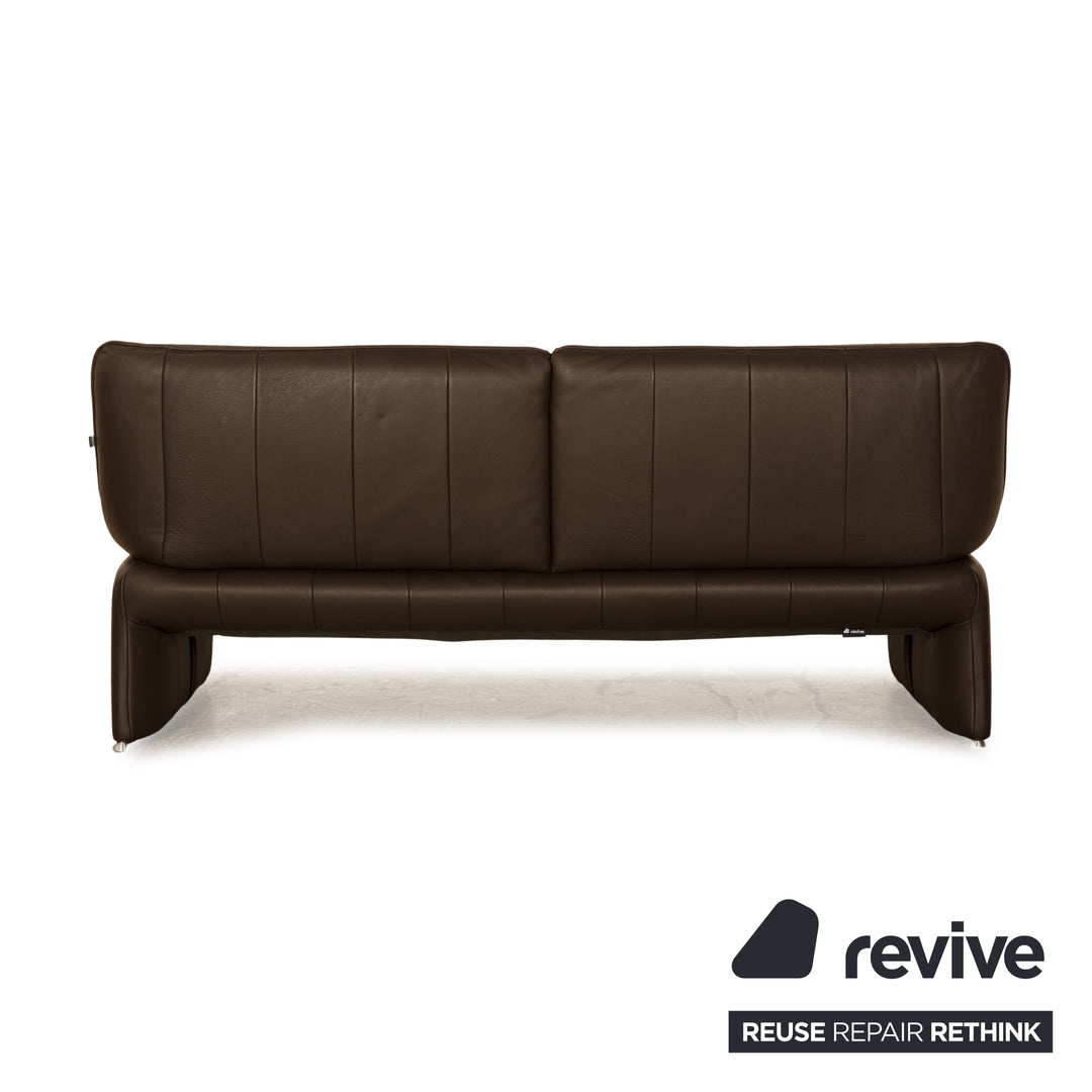 Laauser Plus Leather Three Seater Dark Brown Sofa Couch
