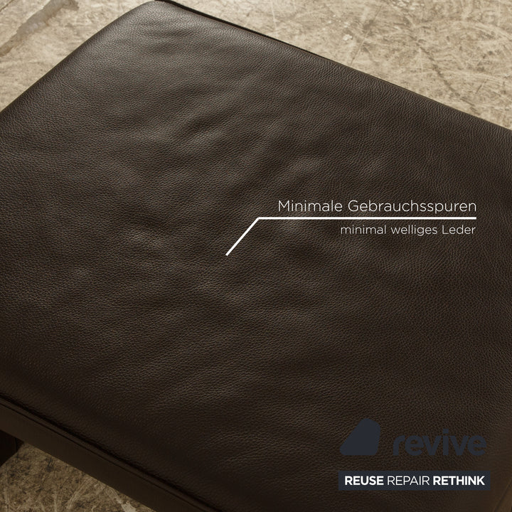 Laauser Plus Leather Sofa Set Dark Brown Three-Seater Two-Seater Stool Couch