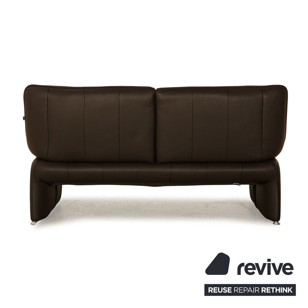 Laauser Plus Leather Two Seater Dark Brown Sofa Couch