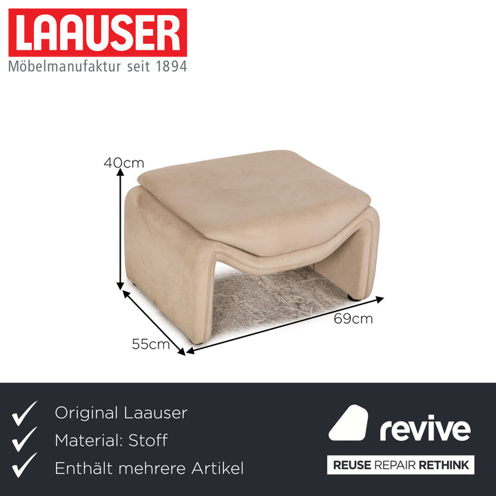 Laaus fabric sofa set beige two-seater armchair stool couch