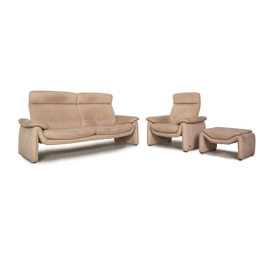 Laaus fabric sofa set beige two-seater armchair stool couch