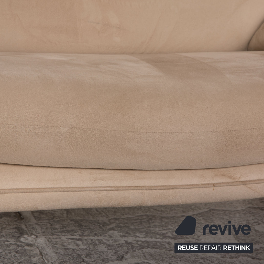 Laaus fabric two-seater beige sofa couch