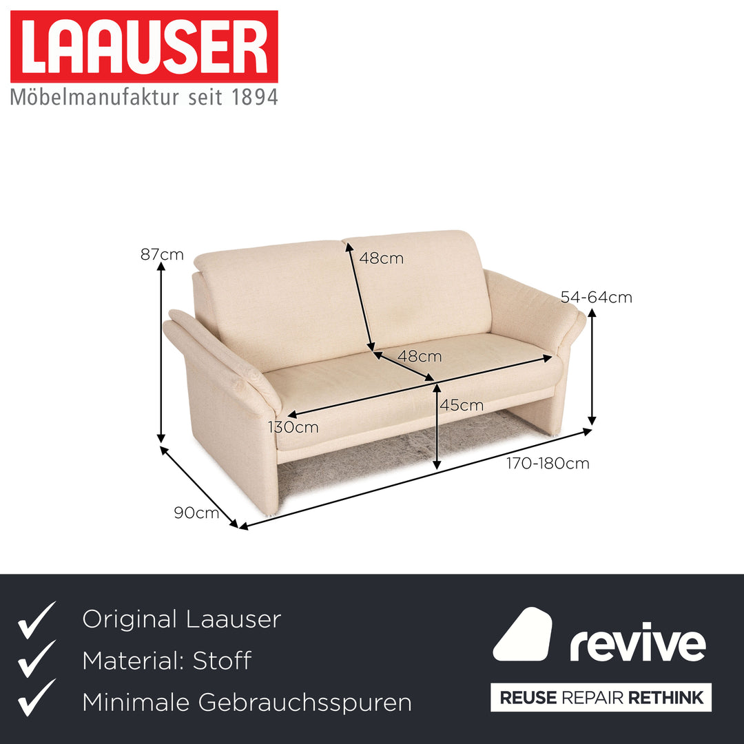 Laauser Stoff Zweisitzer Creme Sofa Couch