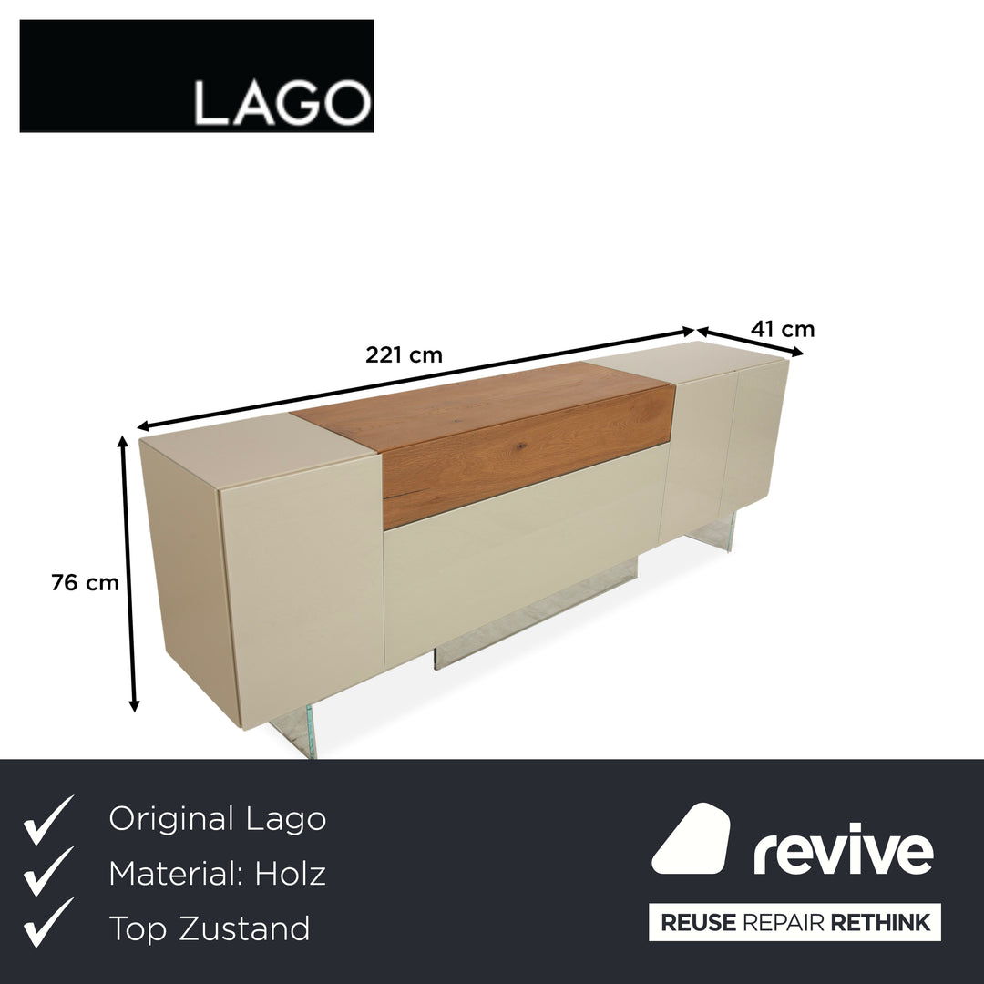 Lago 36e8 wooden sideboard beige brown