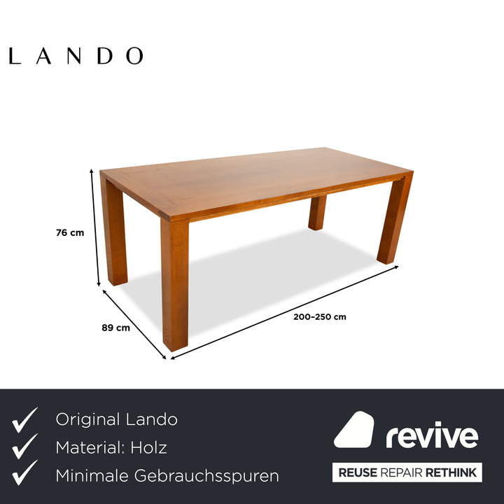 Lando Ora Blu wooden dining table brown manual function 200/250 x 89 cm