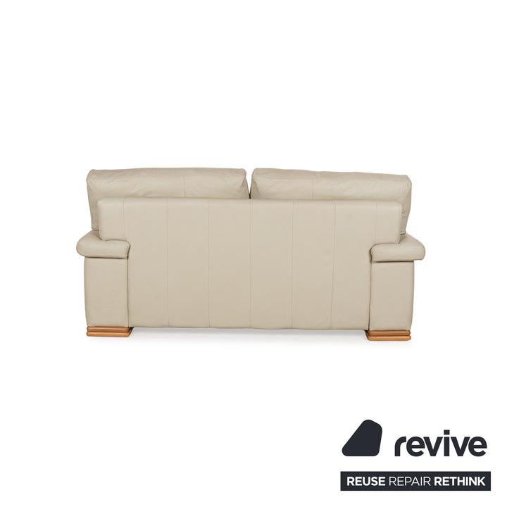 Leder Zweisitzer Beige Sofa Couch