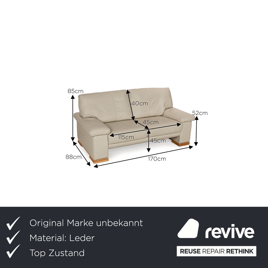 Leder Zweisitzer Beige Sofa Couch