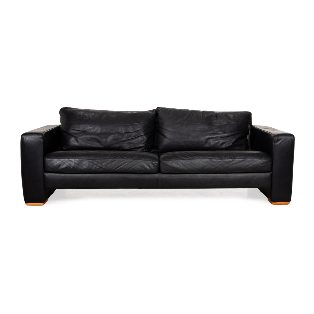 Lederland Leather Three-Seater Black