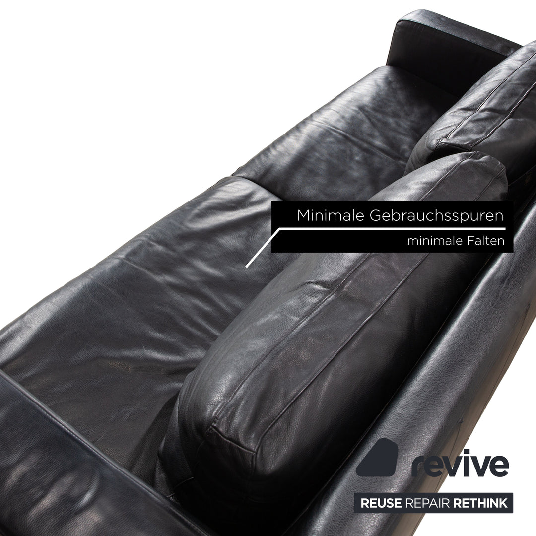 Lederland Leather Three-Seater Black