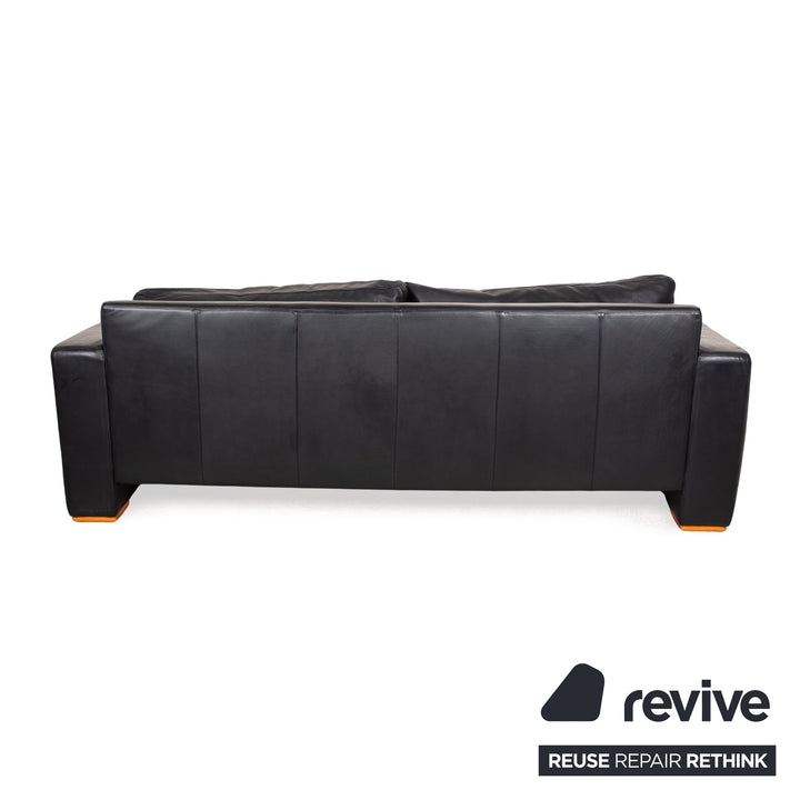 Lederland Leather Three-Seater Black