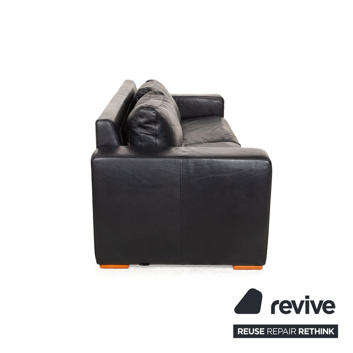 Lederland Leather Three-Seater Black