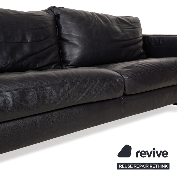 Lederland Leather Three-Seater Black