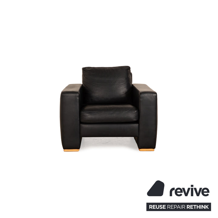 Lederland Leather Armchair Black