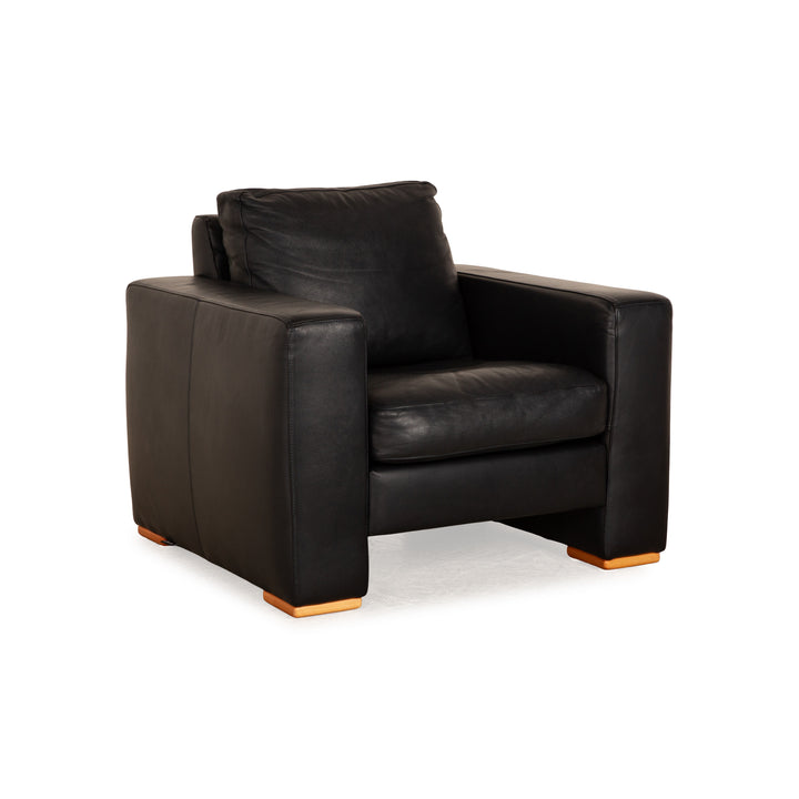 Lederland Leather Armchair Black