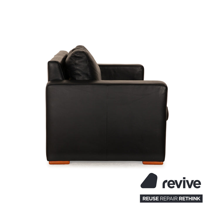 Lederland Leder Zweisitzer Schwarz Sofa Couch