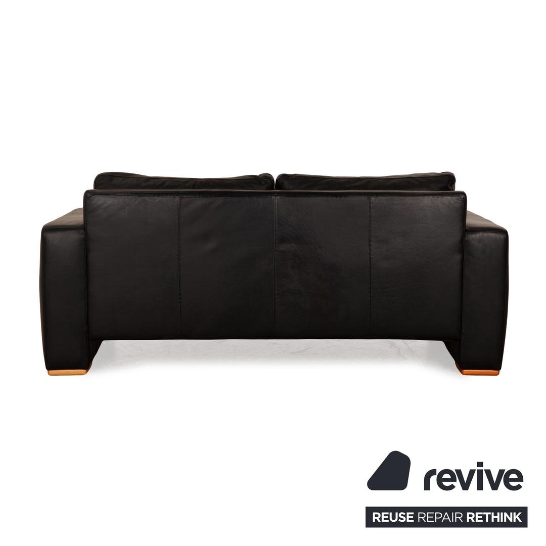 Lederland Leder Zweisitzer Schwarz Sofa Couch