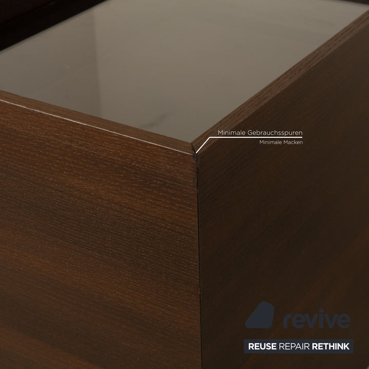 Lema Cases wooden sideboard brown oak marble 245 x 70 x 48 cm