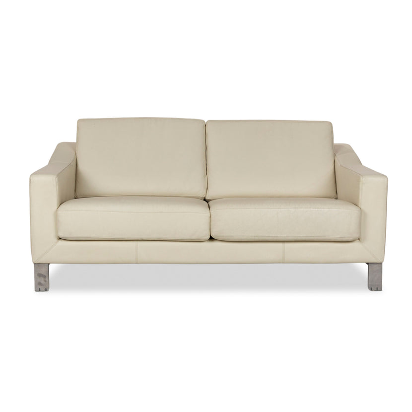 Leolux Antonia Leder Zweisitzer Creme Sofa Couch