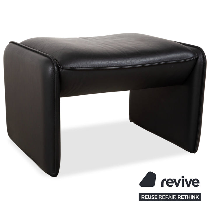 Leolux Bora Leder 2x Hocker Schwarz