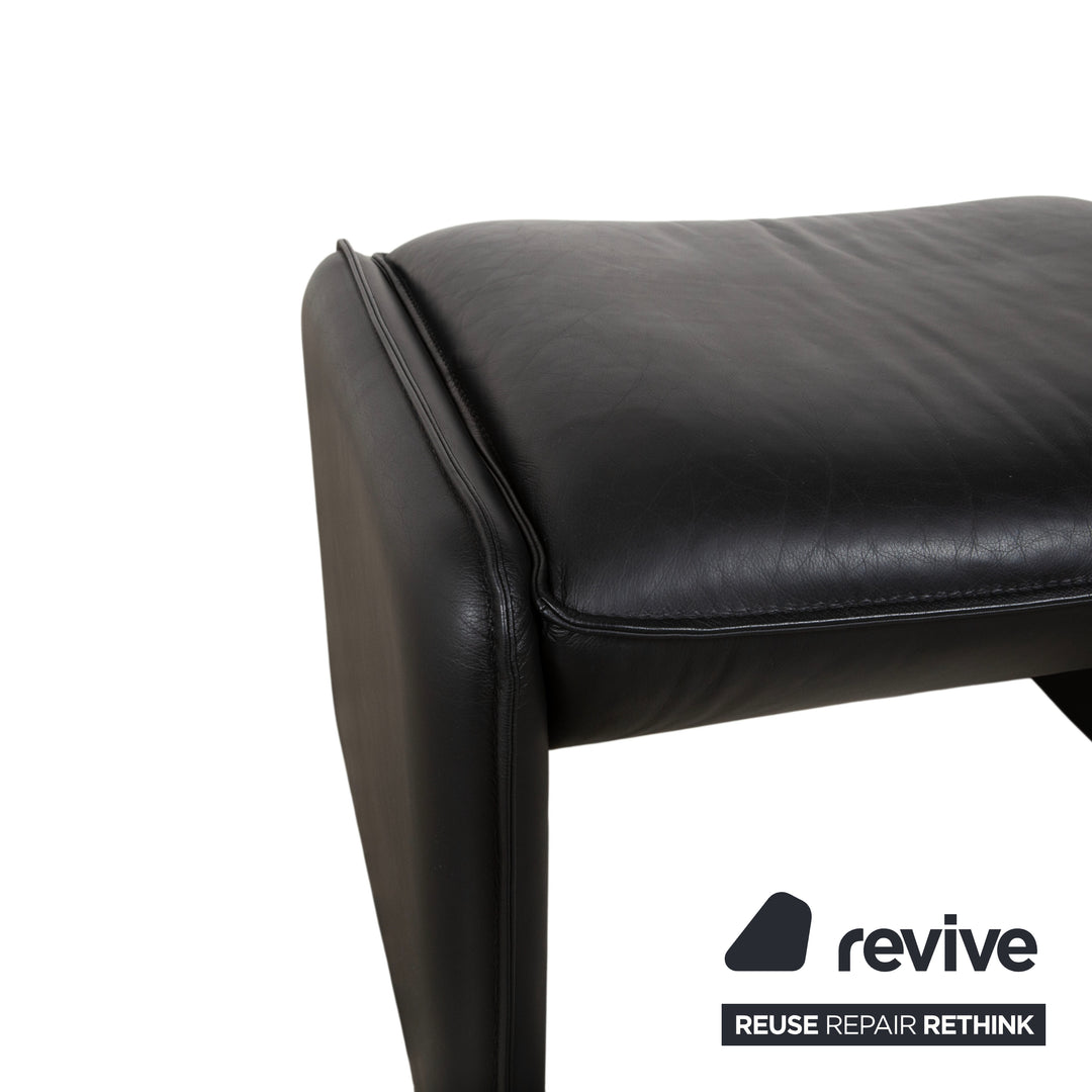 Leolux Bora Leder 2x Hocker Schwarz