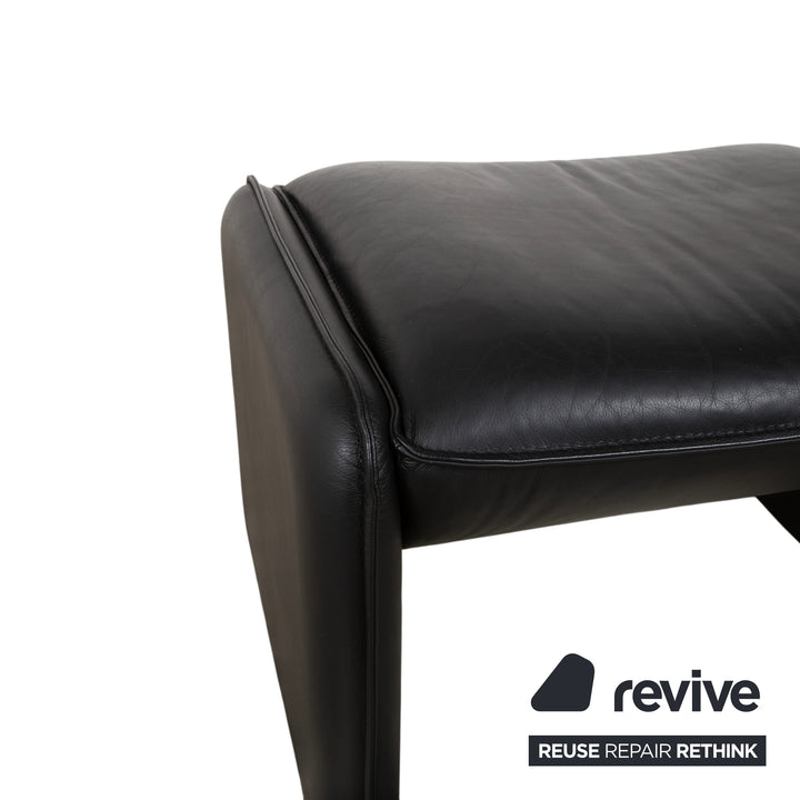 Leolux Bora Leder 2x Hocker Schwarz