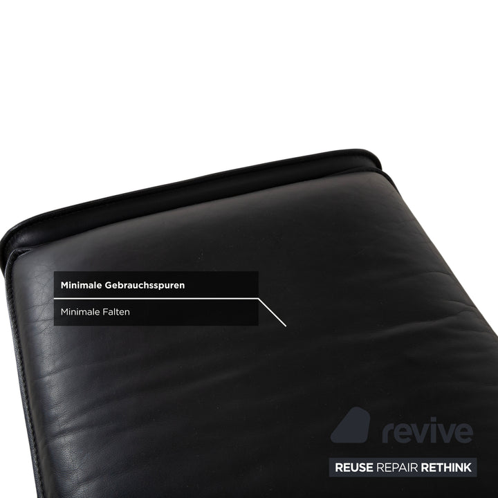 Leolux Bora Leder 2x Hocker Schwarz