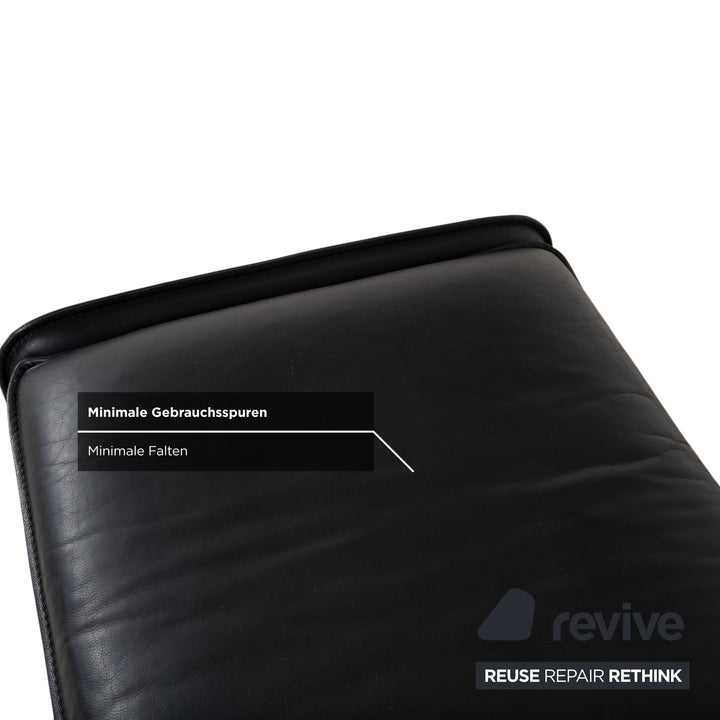 Leolux Bora Leder Hocker Schwarz