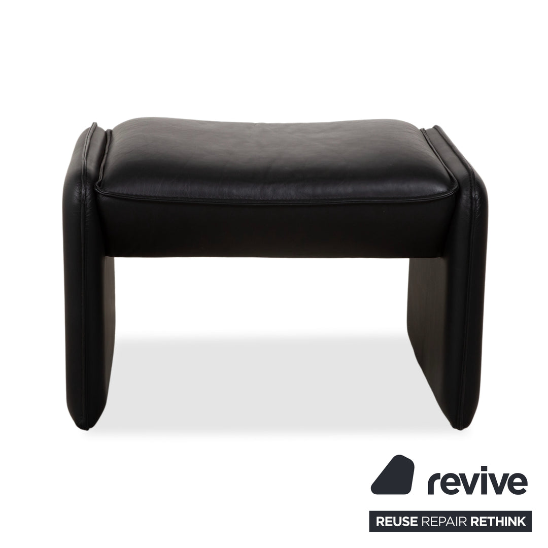 Leolux Bora Leder Hocker Schwarz