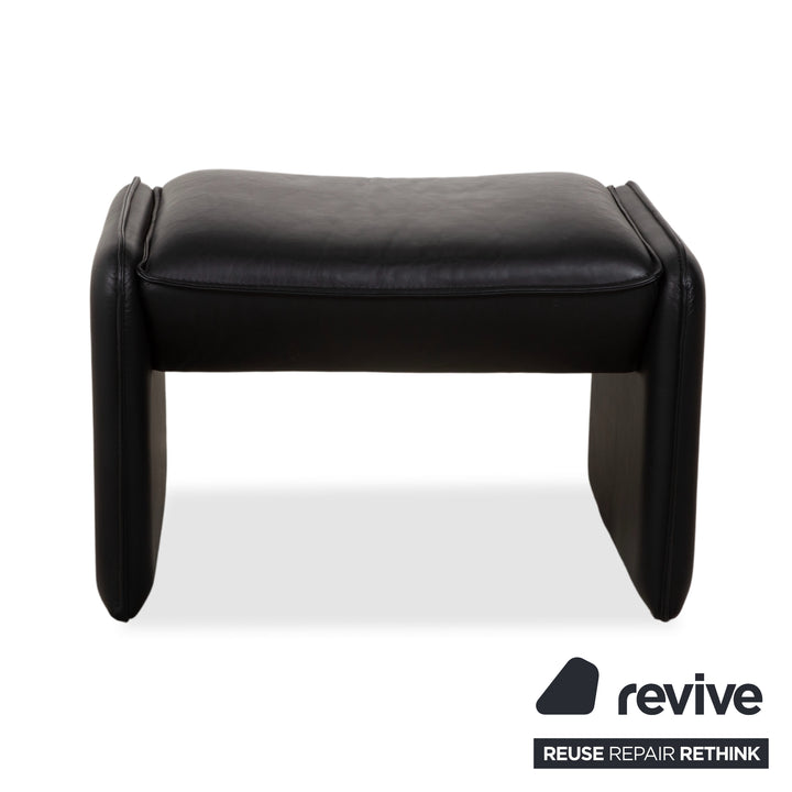 Leolux Bora Leder Hocker Schwarz