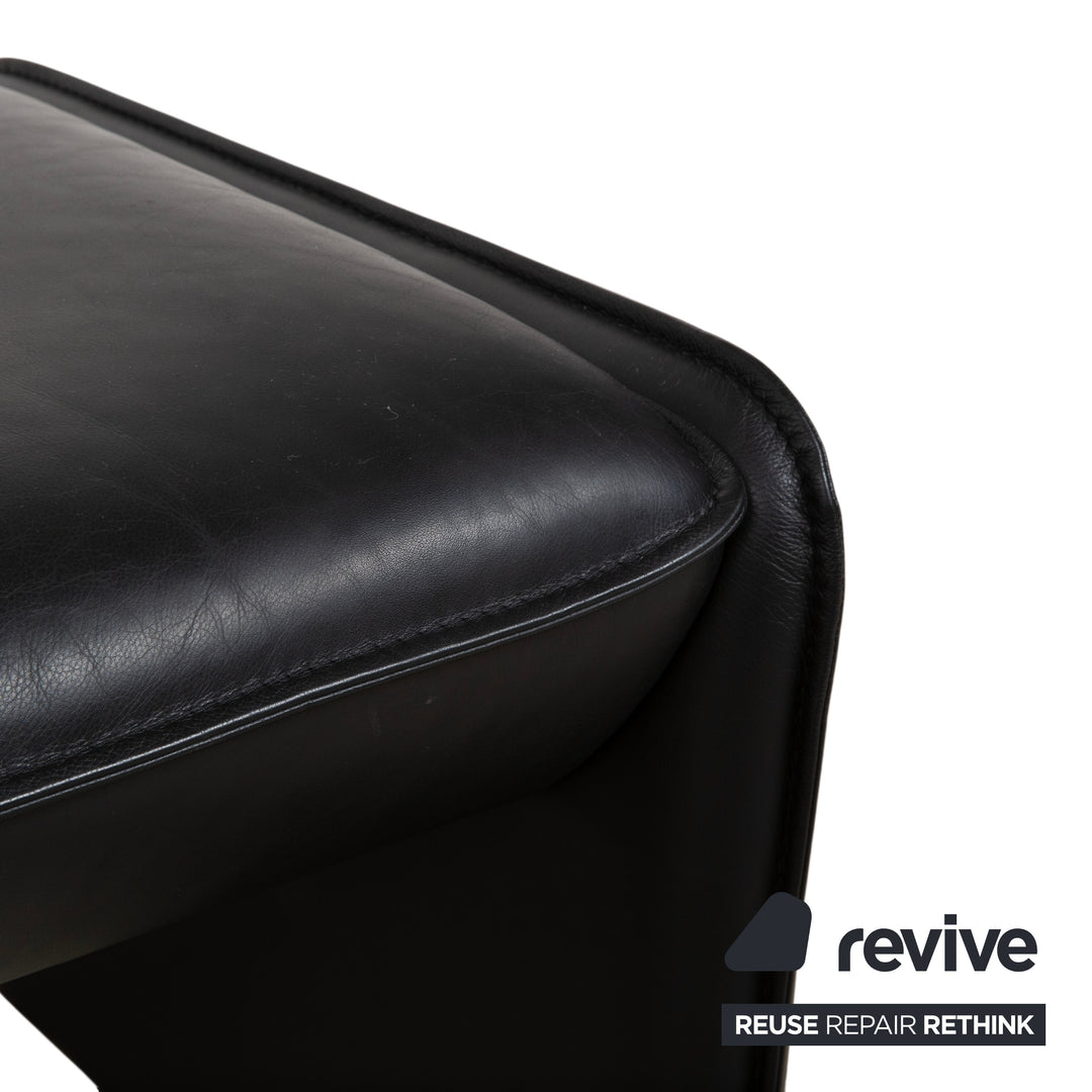 Leolux Bora Leder Hocker Schwarz