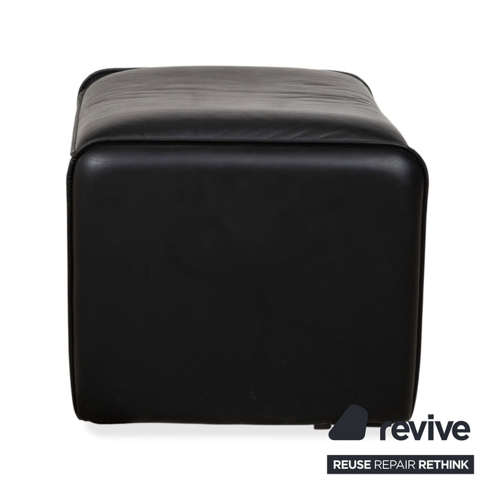 Leolux Bora Leder Hocker Schwarz