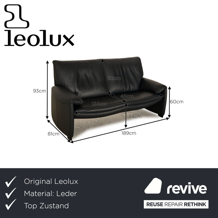 Leolux Bora Leder Zweisitzer Blau Dunkelblau Sofa Couch