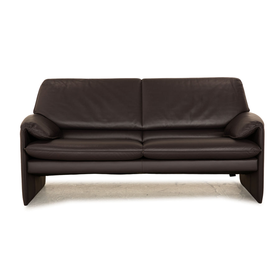Leolux Bora Leather Two Seater Purple Aubergine Sofa Couch