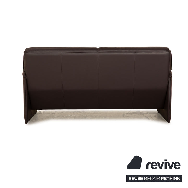Leolux Bora Leather Two Seater Purple Aubergine Sofa Couch