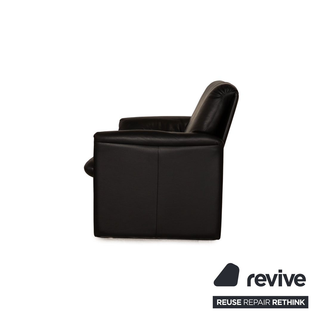 Leolux Bora Leder Zweisitzer Schwarz Sofa Couch