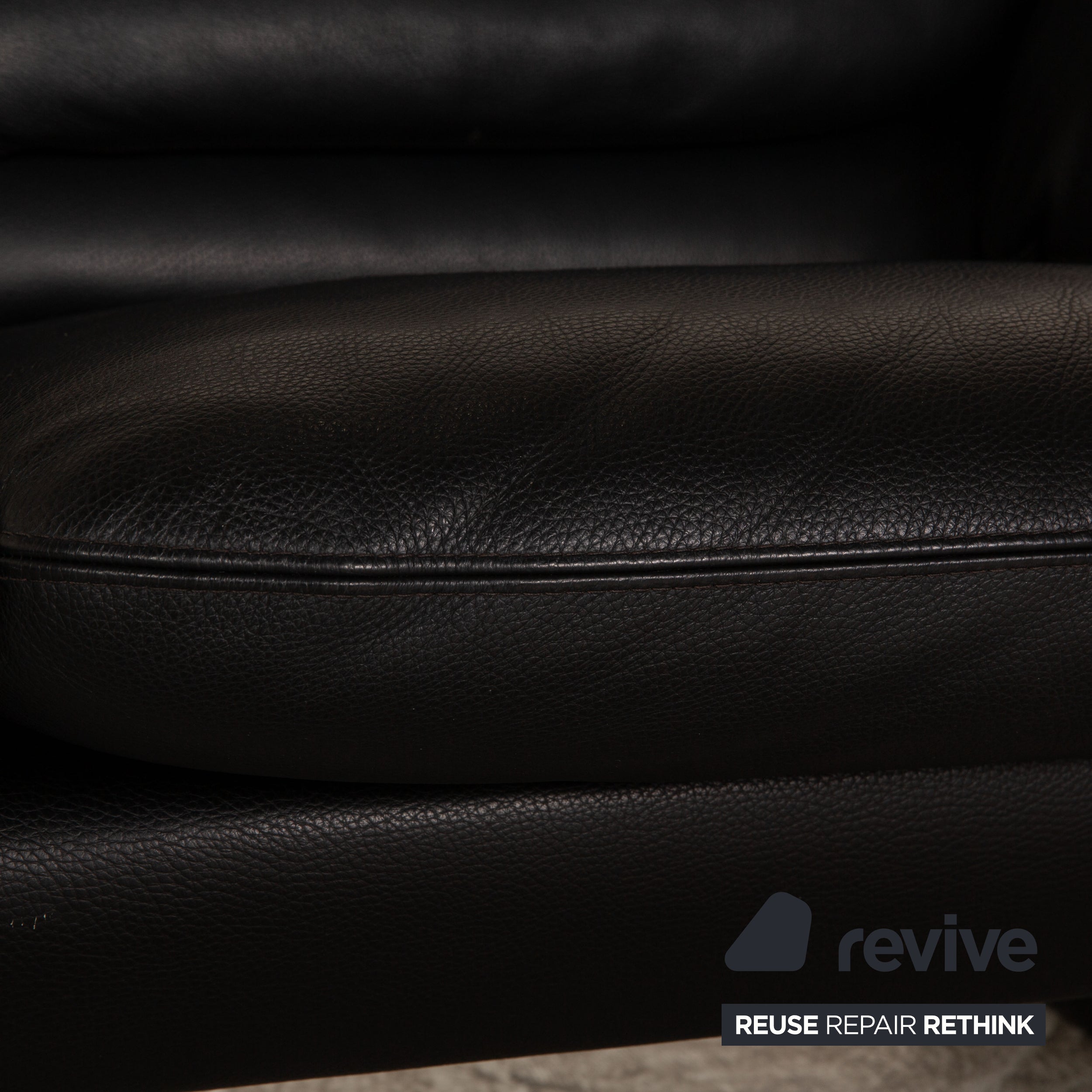 Leolux Bora Leder Zweisitzer Schwarz Sofa Couch