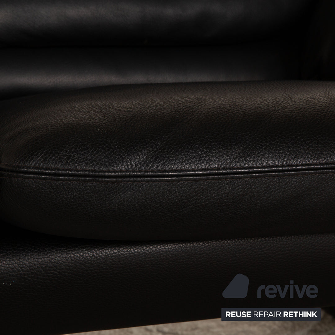 Leolux Bora Leder Zweisitzer Schwarz Sofa Couch