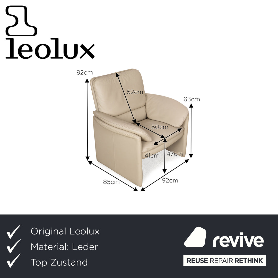 Leolux Catalpa leather armchair cream