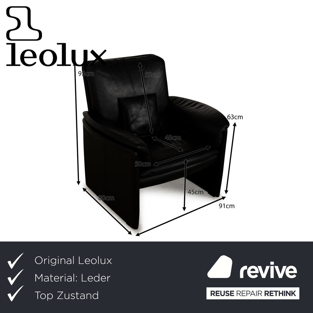 Leolux Catalpa Leder Sessel Schwarz